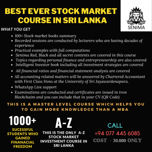 CSE INVESTMENT/ STOCK MARKET INVESTMENT SINHALA
