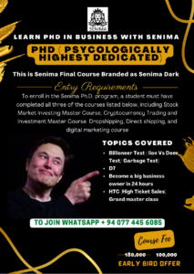 Senima PHD (phycologicaly Highest Dedicated) Program
